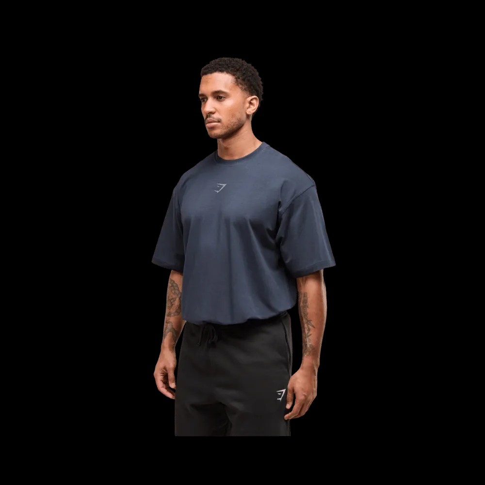 Gymshark Power T-Shirt Oversized Fit Heavy Blue - HypeFly India View 3