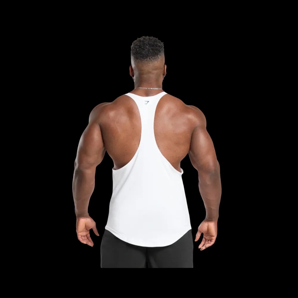 Gymshark Heavy Duty Stringer Slim Fit White - HypeFly India View 4