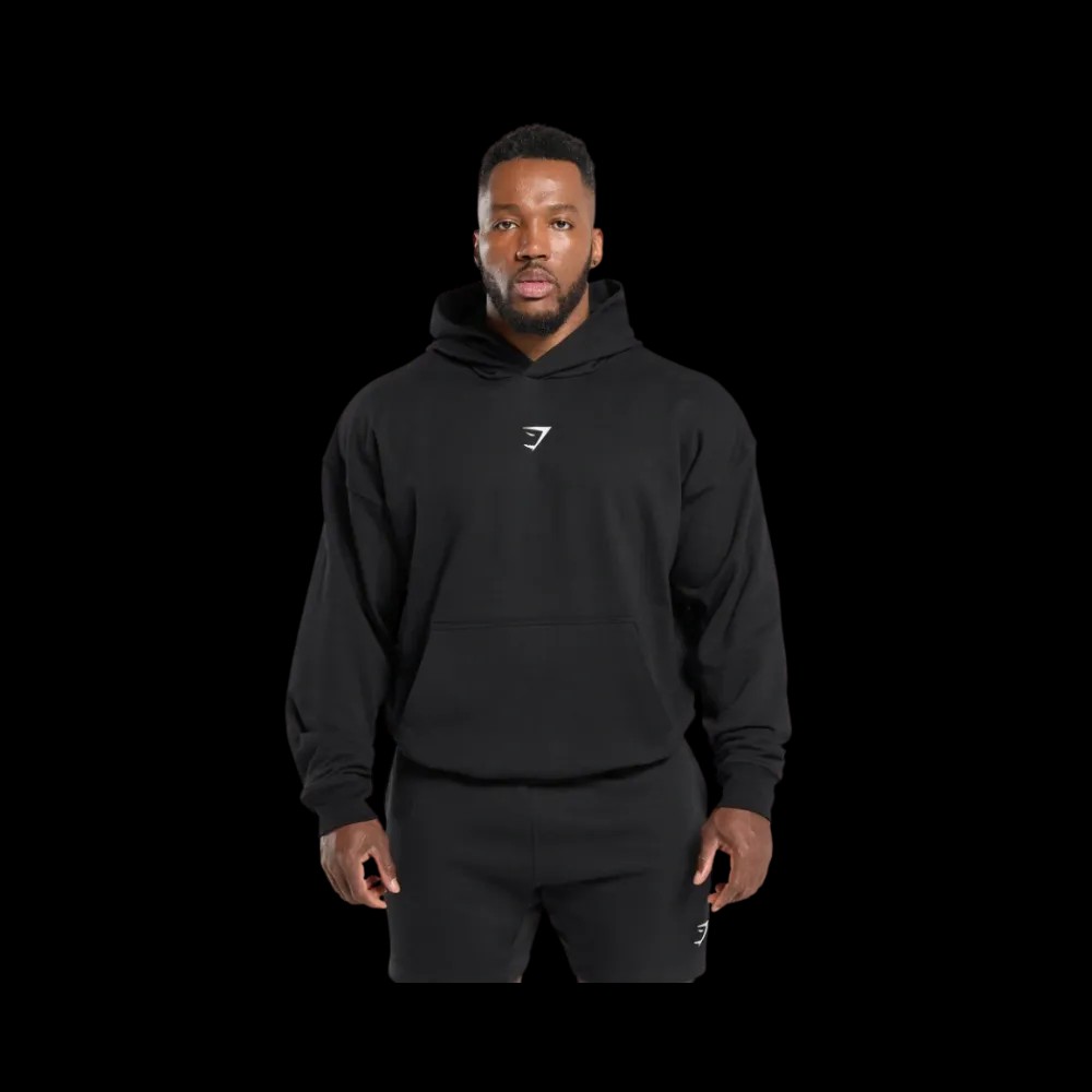 Gymshark Athletic Department Hoodie Oversized Fit Black - HypeFly India View 2