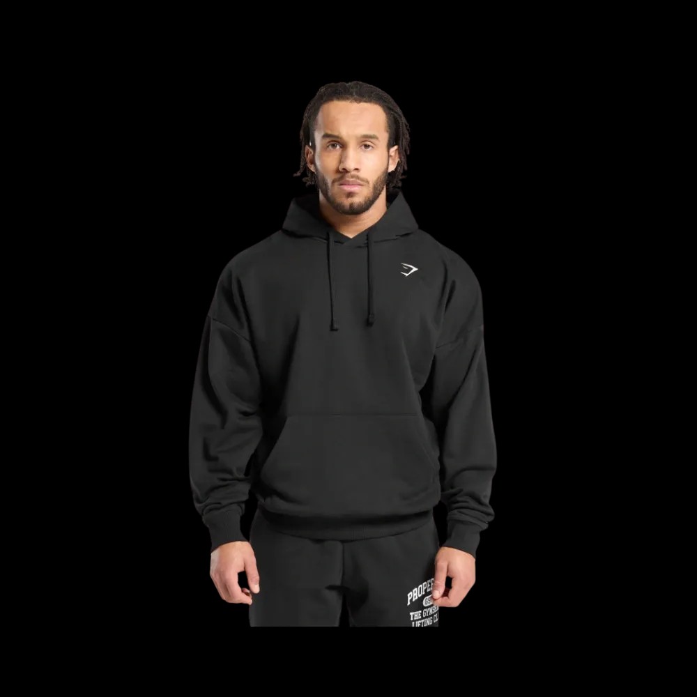 Gymshark Heavy Duty Apparel Hoodie Oversized Fit Black - HypeFly India View 3