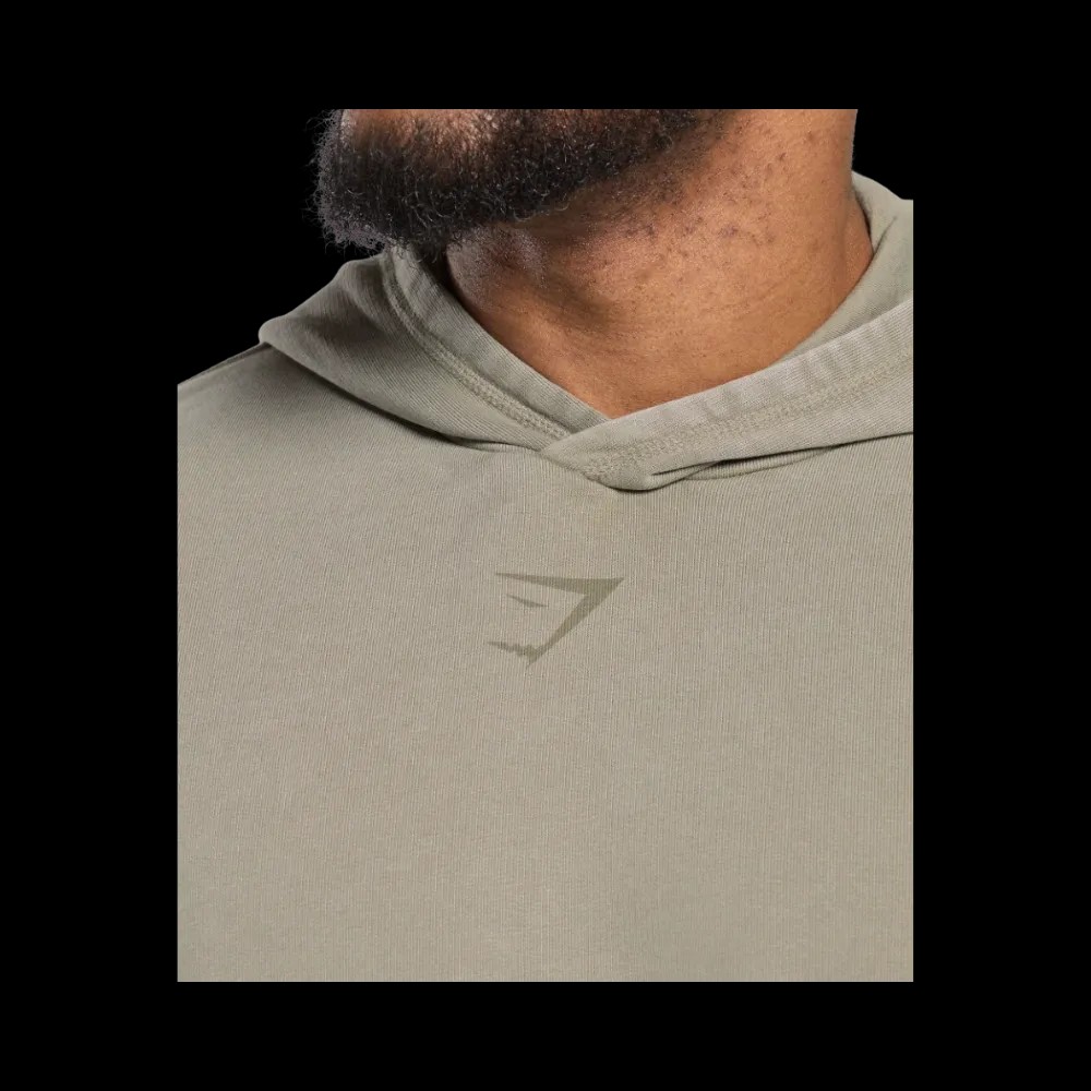 Gymshark Heritage Washed Hoodie Oversized Fit Utility Green - HypeFly India View 4