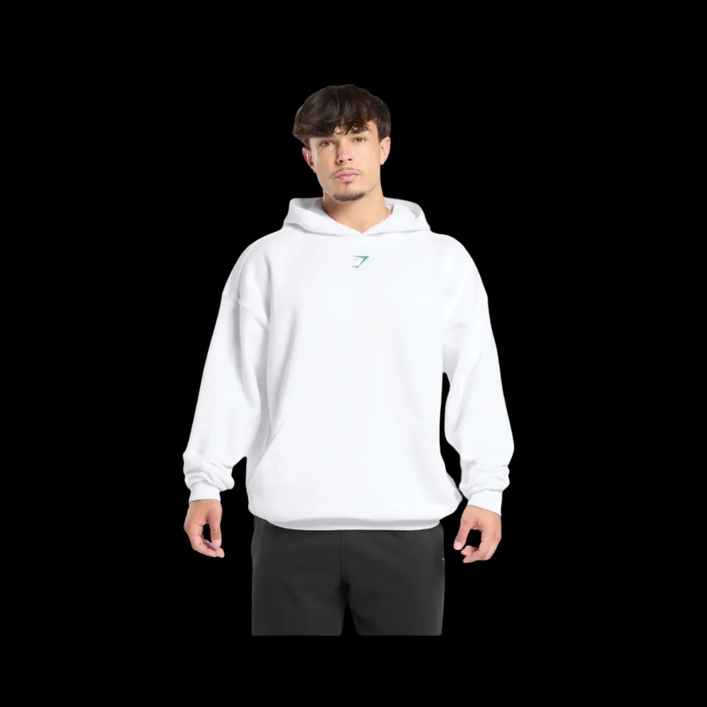 Gymshark Lifting Club Hoodie Oversized Fit White - HypeFly India View 4
