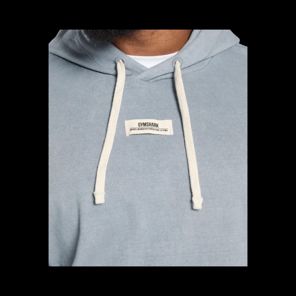 Gymshark Heavyweight Rib Hoodie Oversized Fit Denim Grey - HypeFly India View 5
