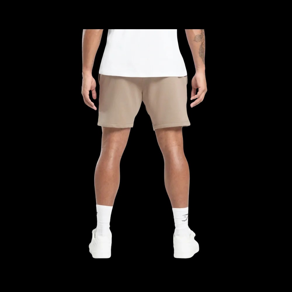 Gymshark Crest 7" Shorts Slim Fit Lifestyle Brown - HypeFly India View 2