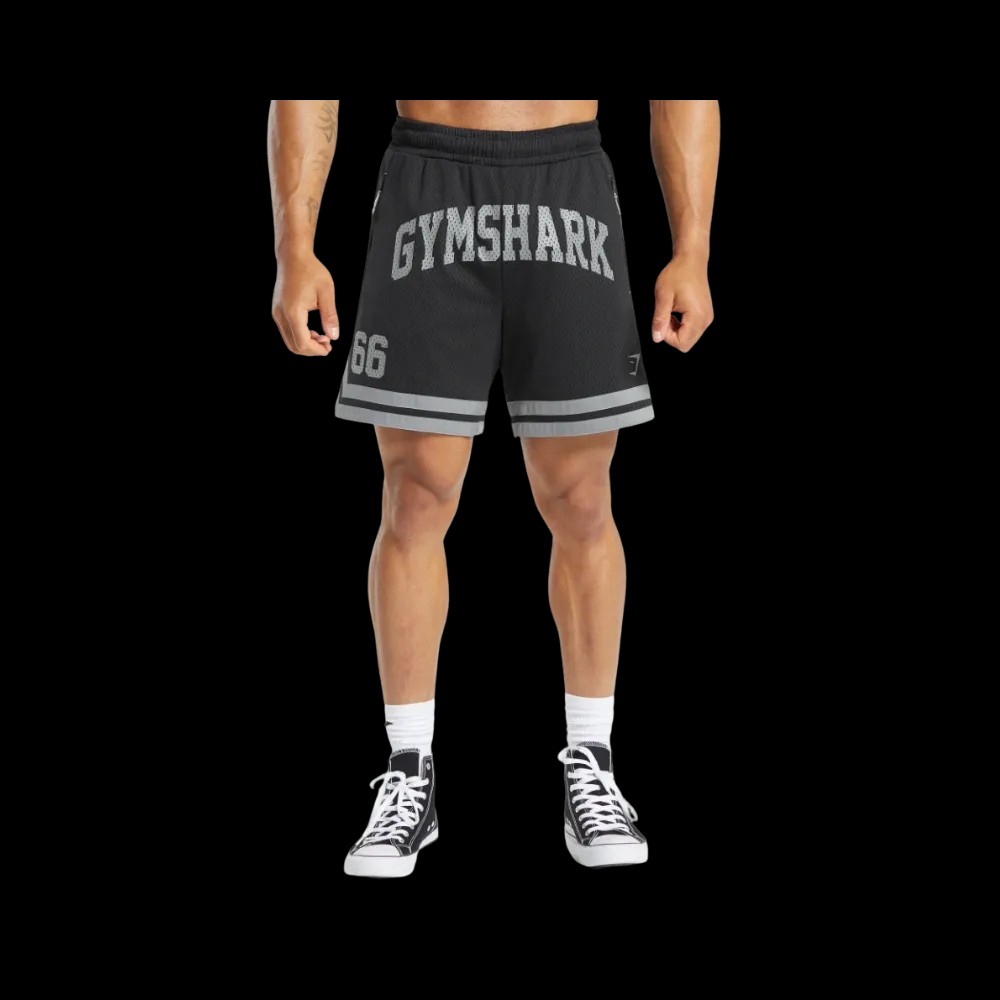 Gymshark Basketball Wordmark Short Regular Fit Black - HypeFly India View 1
