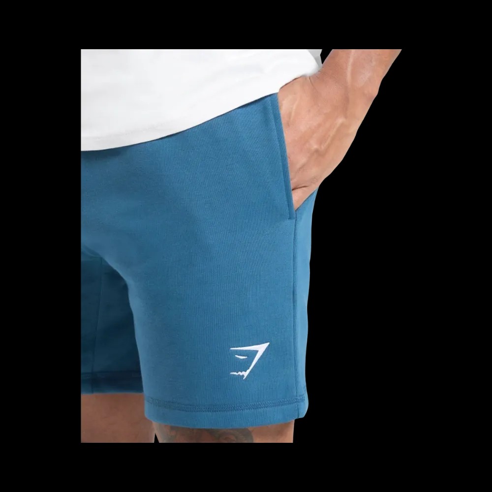 Gymshark Crest 7" Shorts Slim Fit Success Blue - HypeFly India View 5