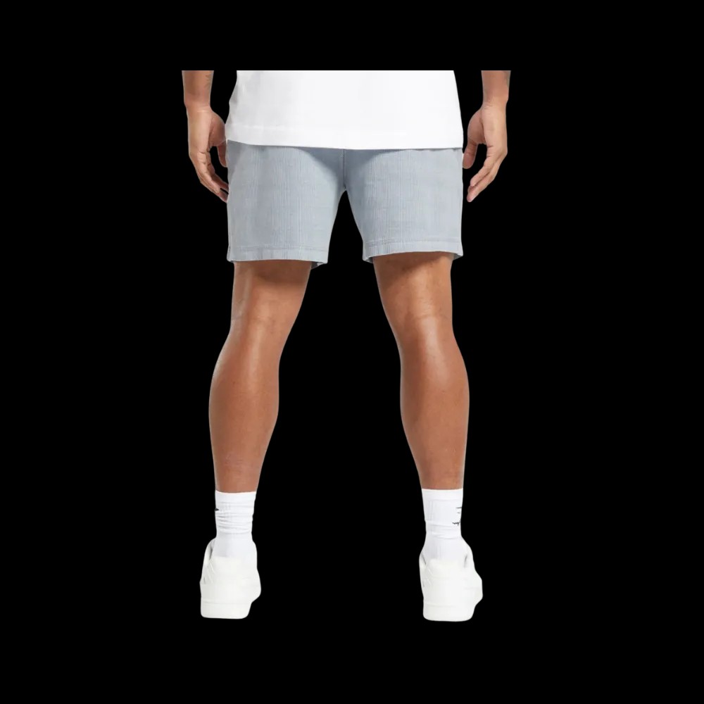 Gymshark Heavyweight Ribbed Shorts Oversized Fit Denim Grey - HypeFly India View 4