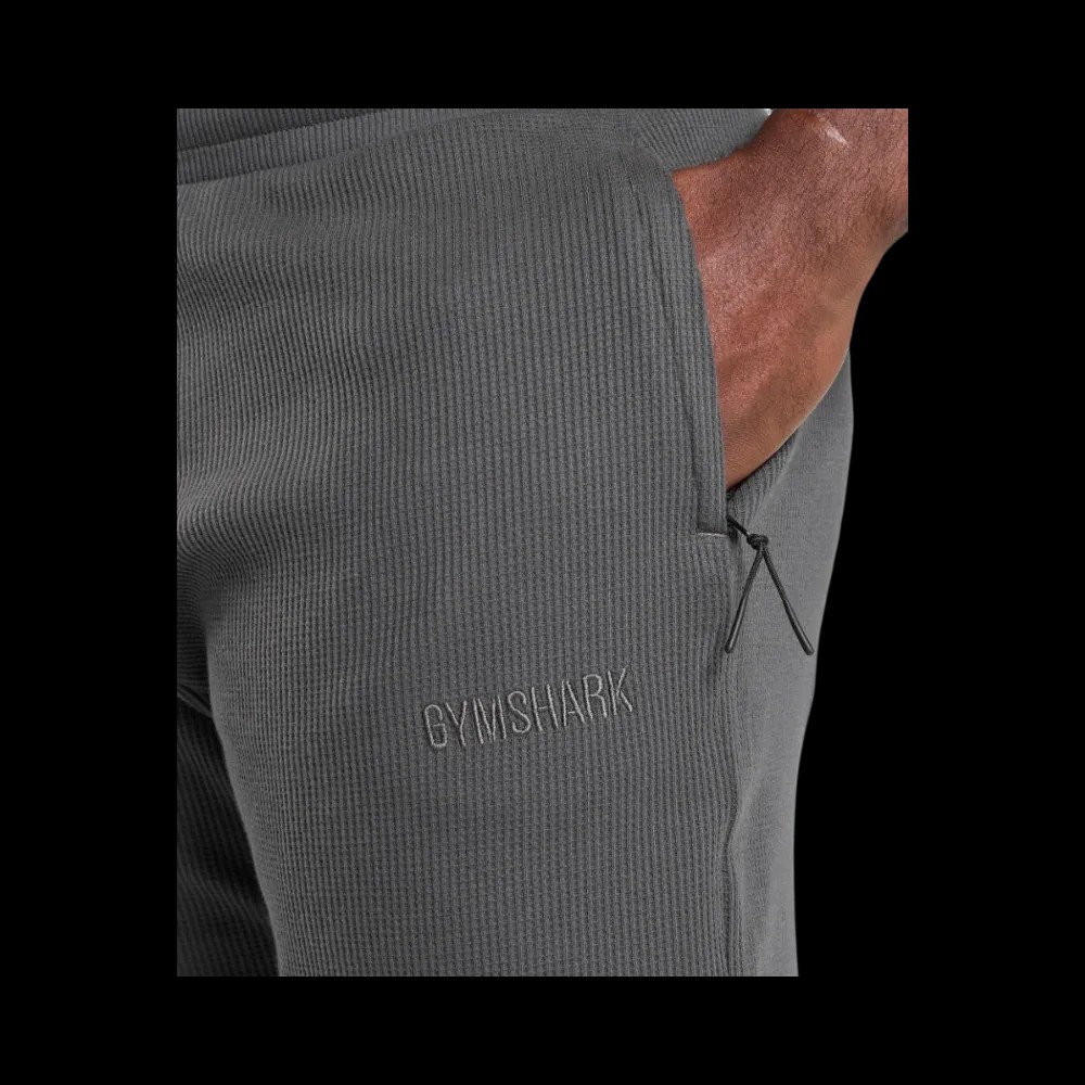 Gymshark Waffle Shorts Oversized Fit Onyx Grey - HypeFly India View 5