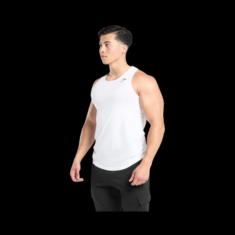 Gymshark Critical Tank Slim Fit White - HypeFly India View 5
