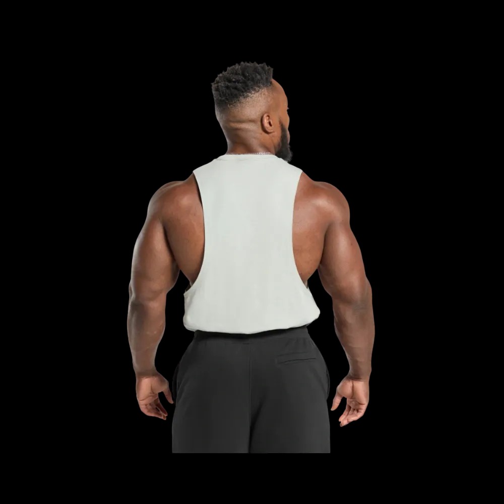 Gymshark Legacy Drop Arm Tank Slim Fit Stone Grey - HypeFly India View 2