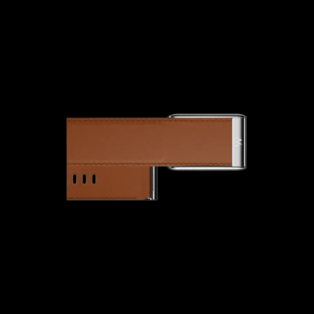 Whoop 5.0 Peak / MG Life Leatherluxe Straight Chestnut/Cream with Titanium Band (Strap Only) - HypeFly India View 2