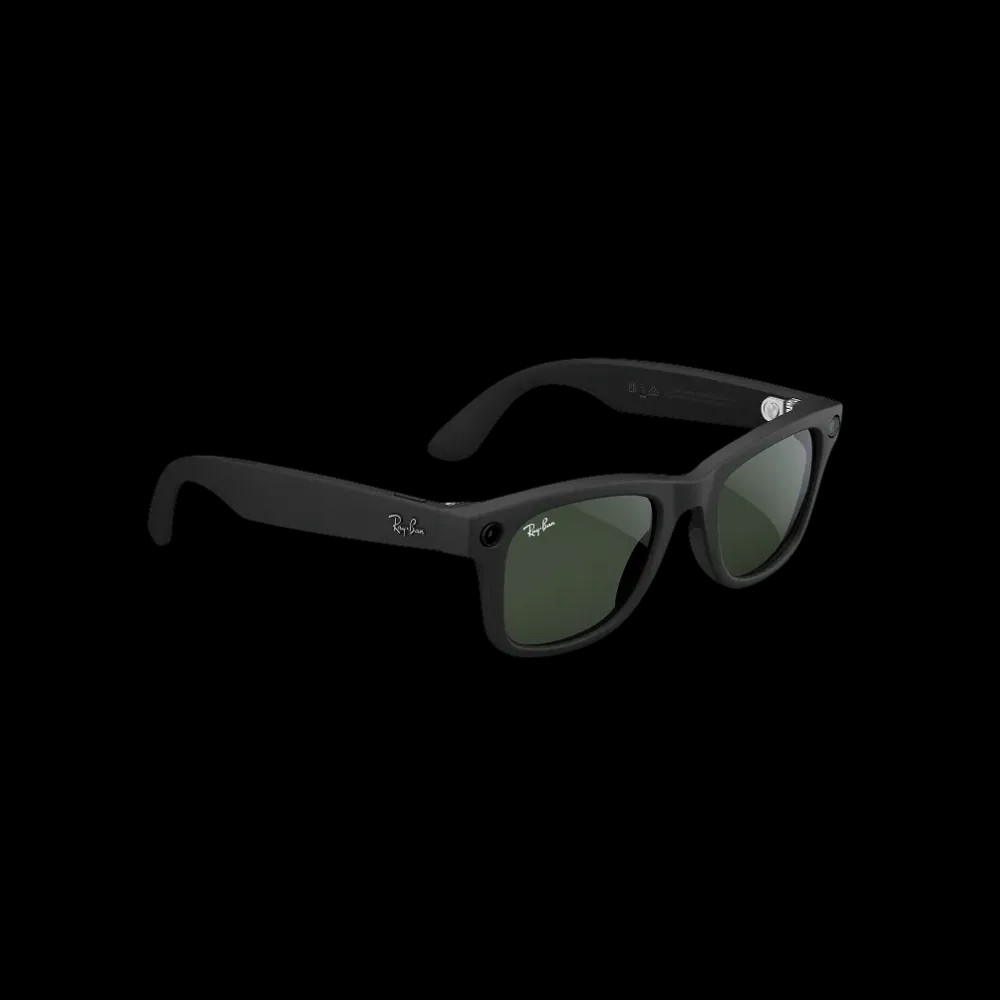 Ray Ban Meta Wayfarer Matte Black Frame Transition Clear/Green Lenses - HypeFly India View 2