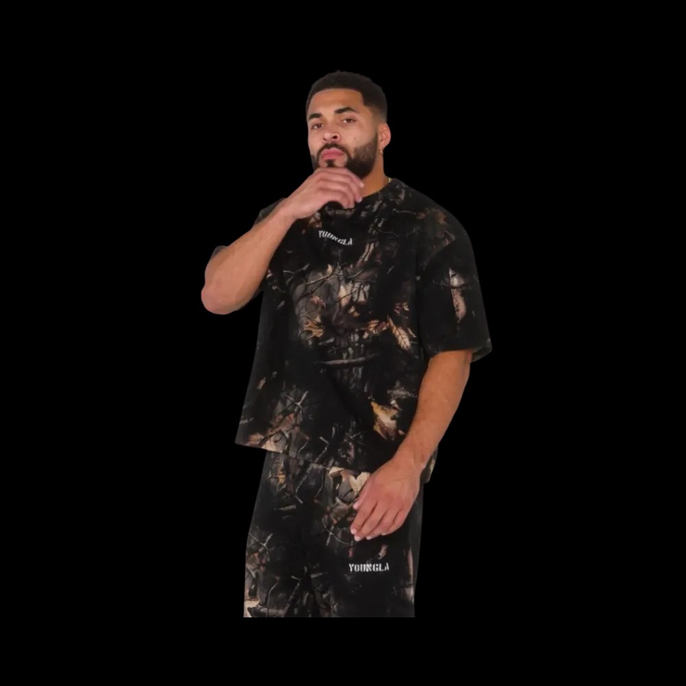 YoungLA Tree Camo Collection Tees Black Tree Camo - HypeFly India View 2