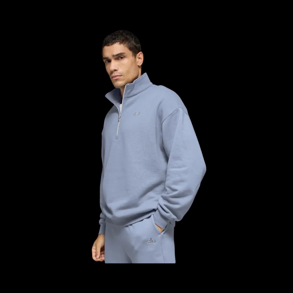 Alo Men's Accolade 1/4 Zip Pullover Winter Frost - HypeFly India View 5