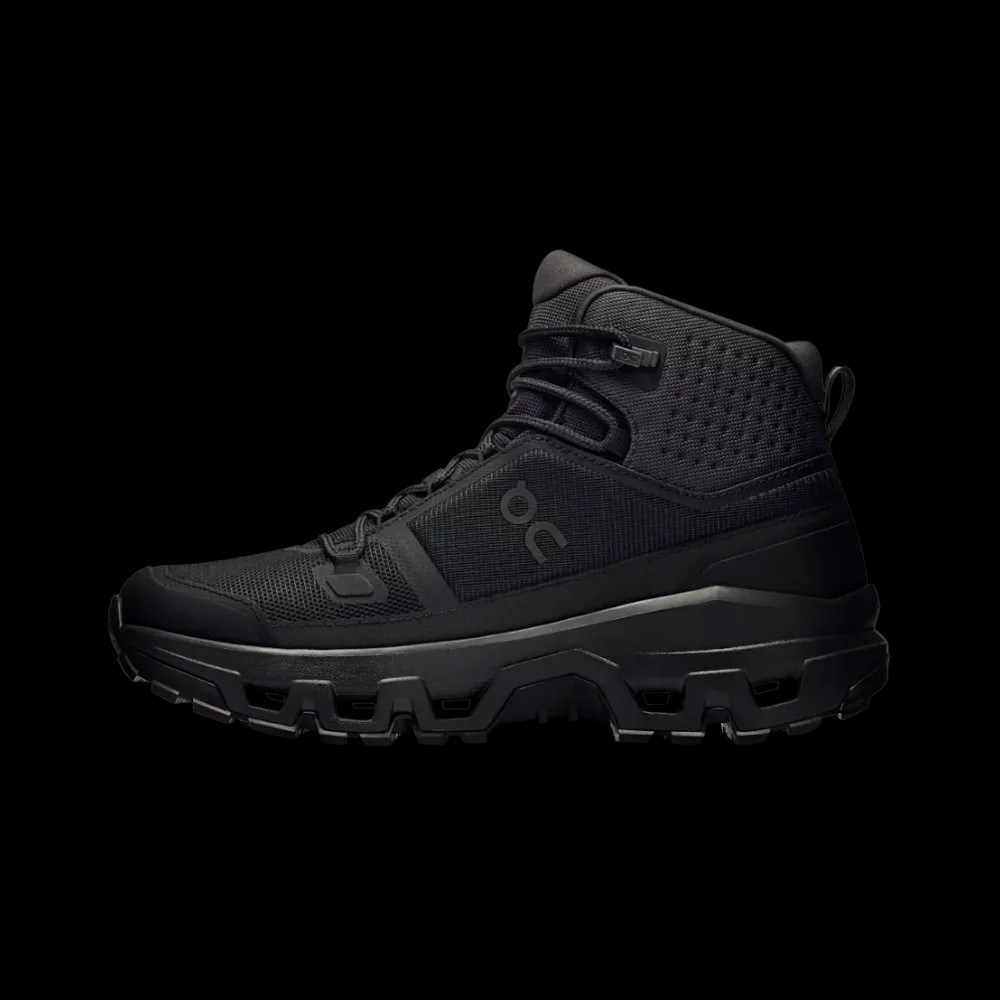 On Running Cloudrock Mid Waterproof Black Black - HypeFly India View 3