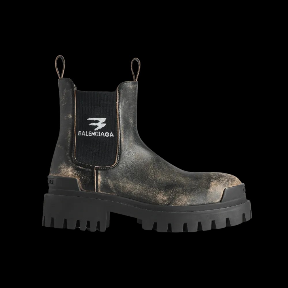 Balenciaga Strike Chelsea Boot in Black - HypeFly India View 1
