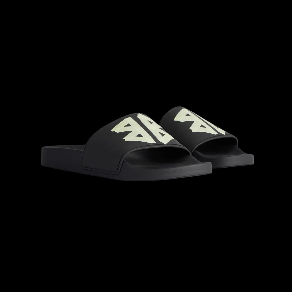 Balenciaga Pool Slide Sandal In Black and Yellow - HypeFly India View 5