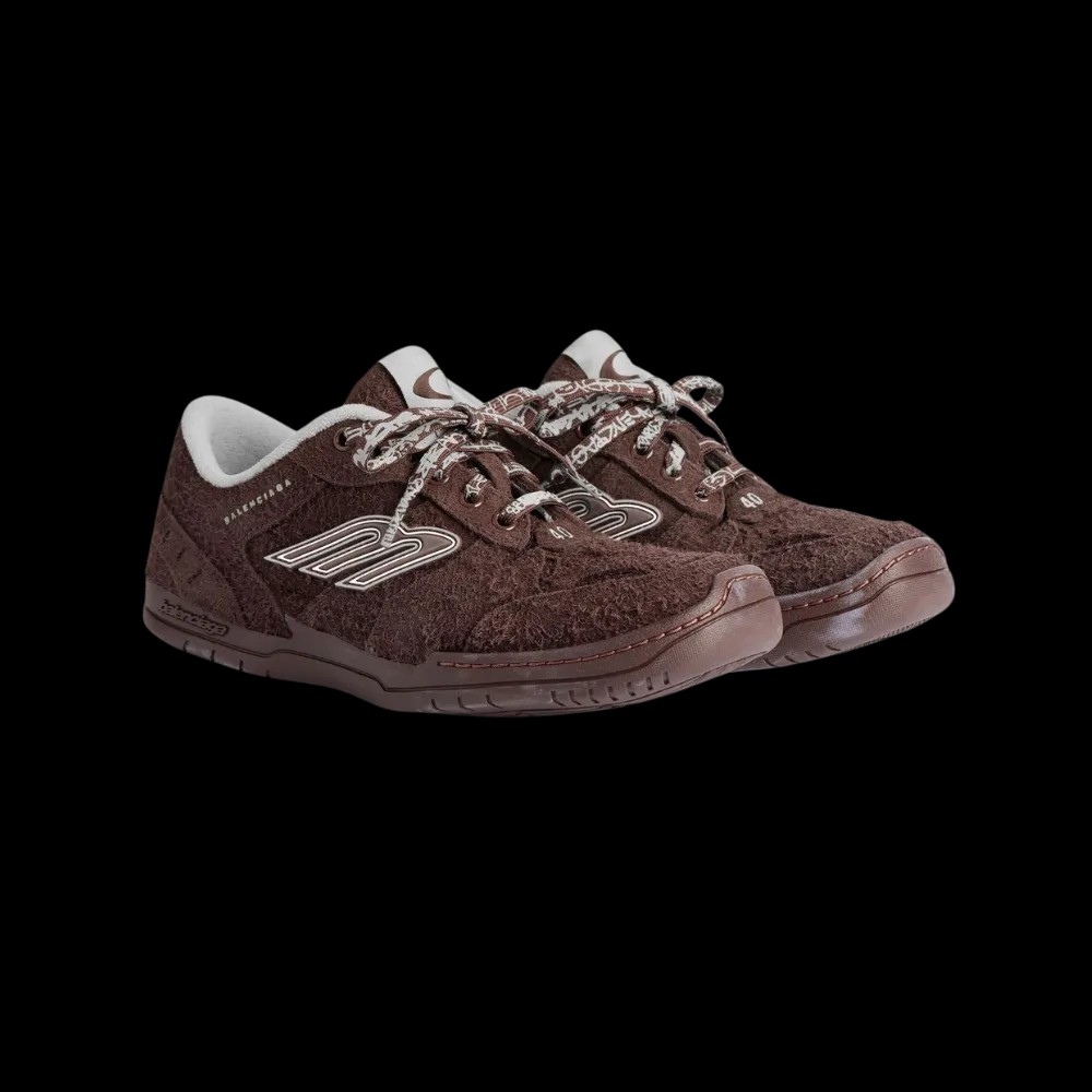 Balenciaga Hamptons Suede Sneaker In Dark Brown - HypeFly India View 5