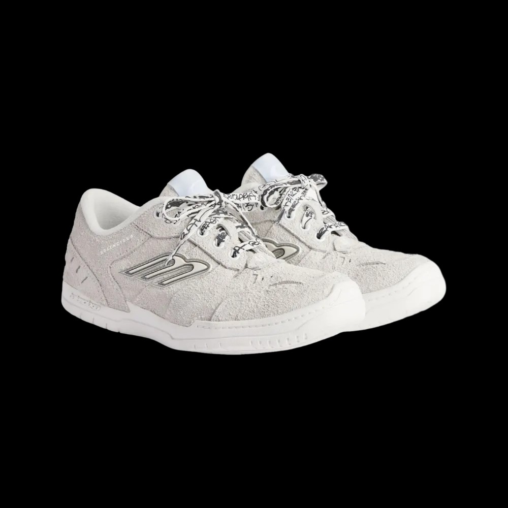 Balenciaga Hamptons Suede Sneaker In Off White - HypeFly India View 5