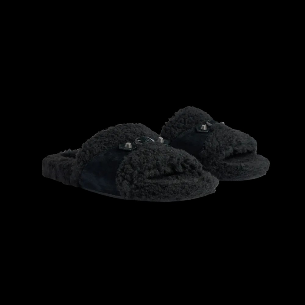 Balenciaga Furry Open Mule In Black - HypeFly India View 5