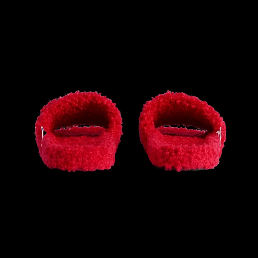 Balenciaga NBA Collaboration Furry Open Mule In Red - HypeFly India View 4