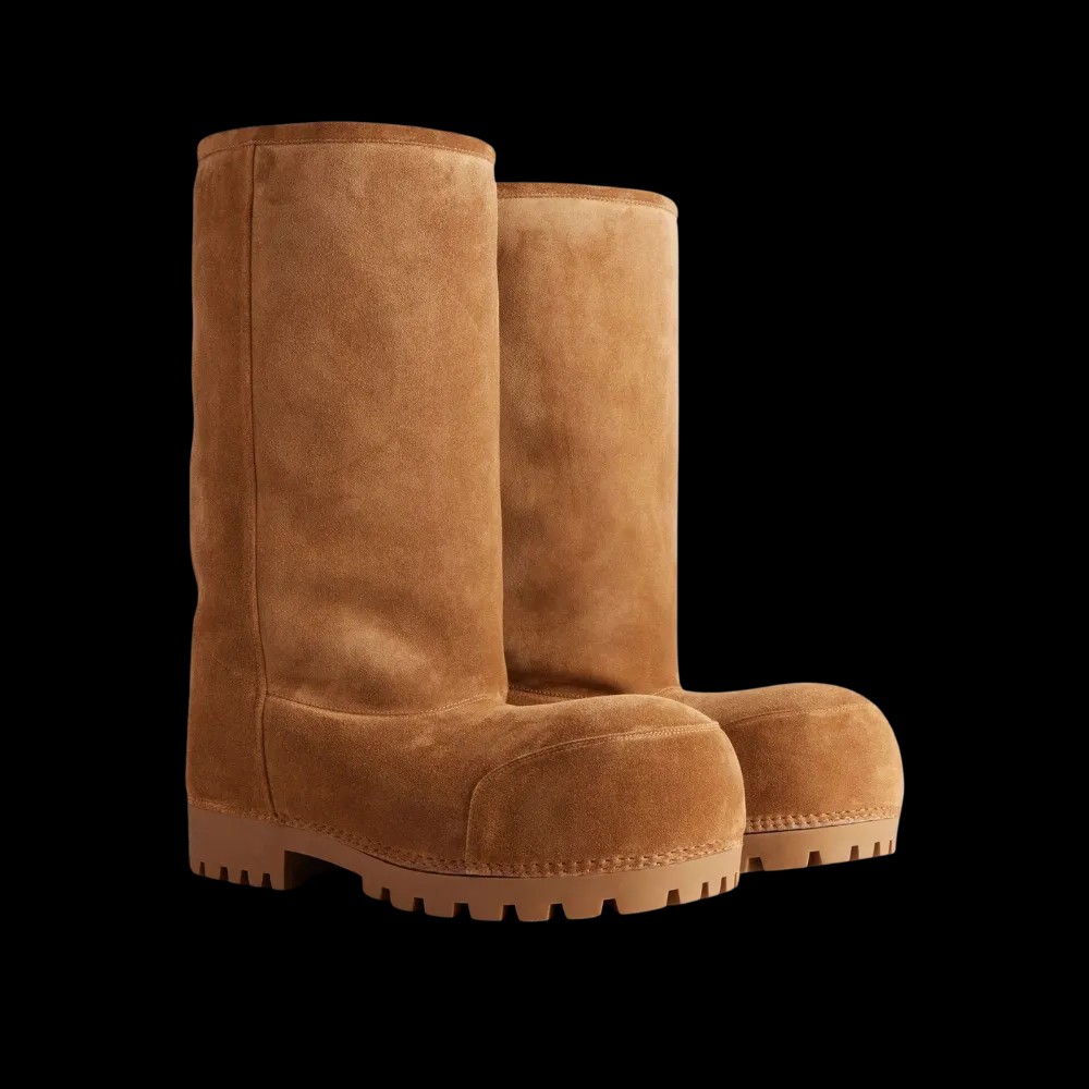 Balenciaga Alaska Fur High Boot In Brown - HypeFly India View 5