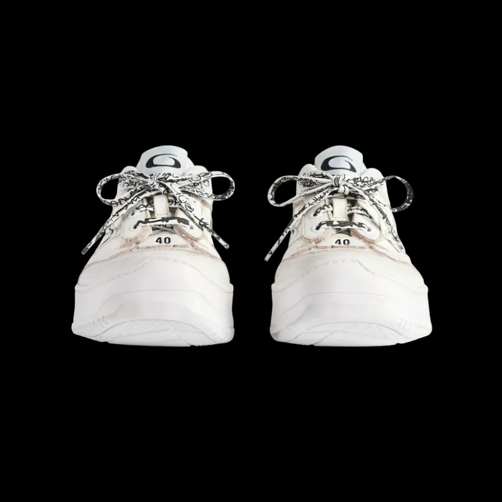 Balenciaga Hamptons Platform Sneaker In White - HypeFly India View 4