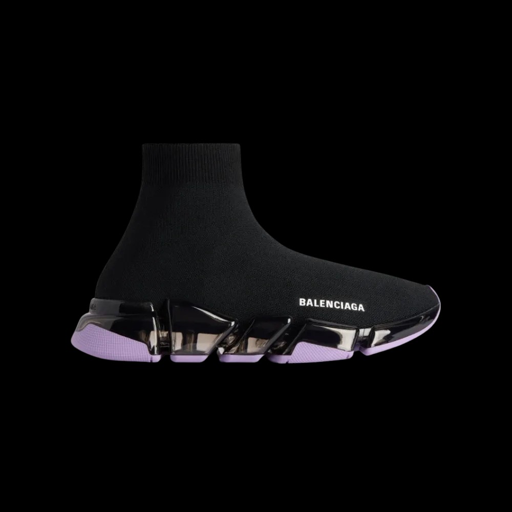 Balenciaga Speed 2.0 Full Clear Sole Recycled Knit Sneaker In Lilac - HypeFly India View 1