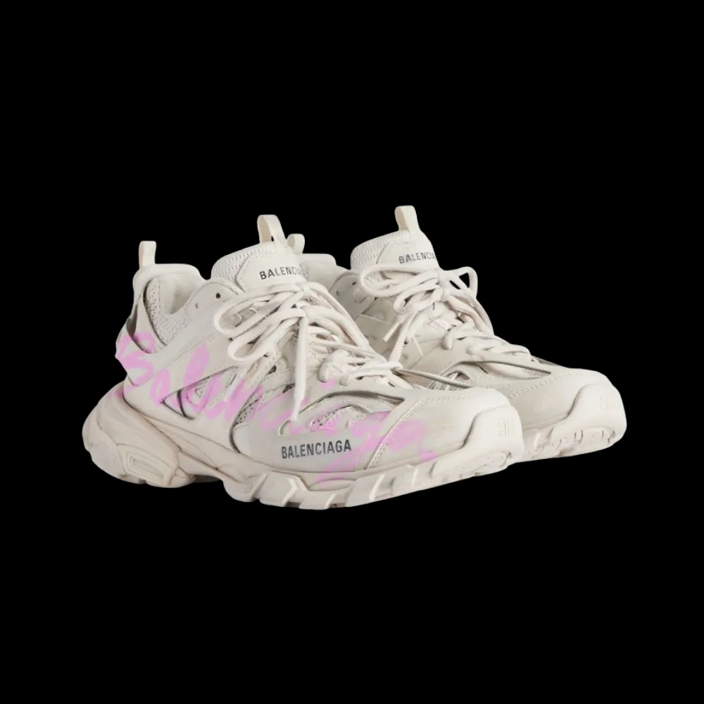 Balenciaga Track Signature Sneaker In Pink - HypeFly India View 5