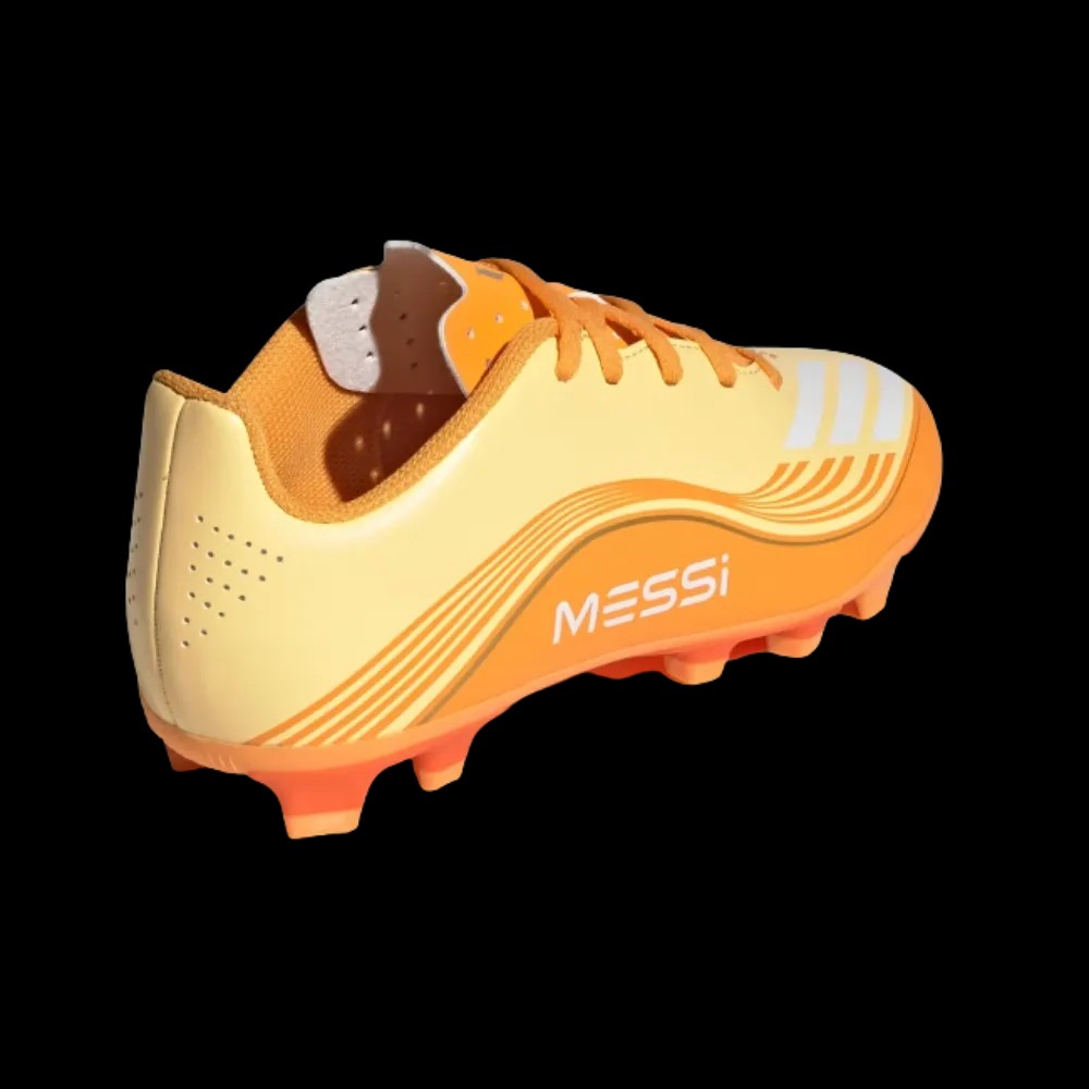 Adidas F50 Messi League Firm Multi Ground Soccer Cleats Kids Gold Metallic - HypeFly India View 4