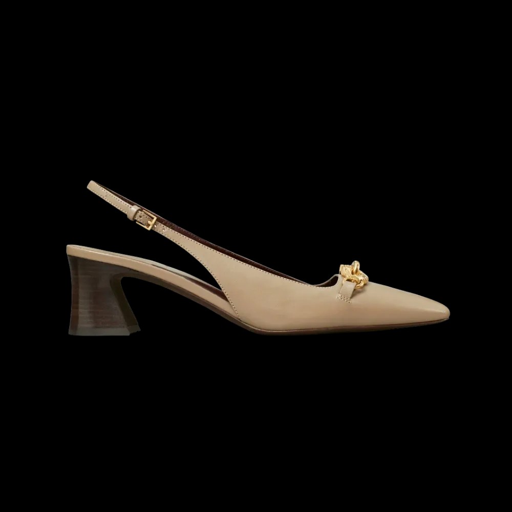 Tory Burch Jessa Heeled Slingback Ecru - HypeFly India View 1