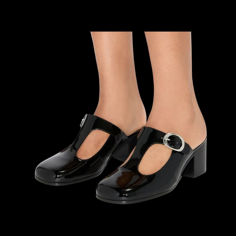 Tory Burch Violet T-Strap Heeled Mule Perfect Black - HypeFly India View 3