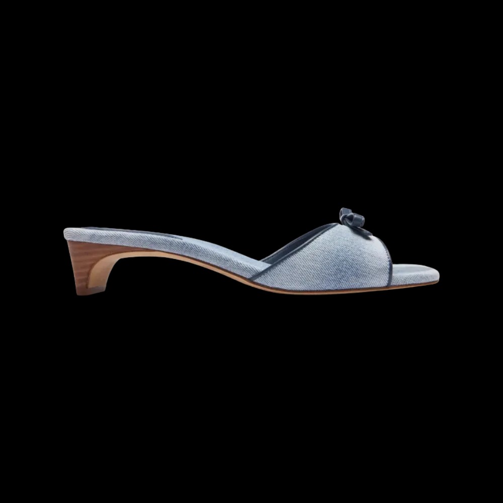 Coach Bow Kitten Heel In Loved Denim Light Indigo - HypeFly India View 1