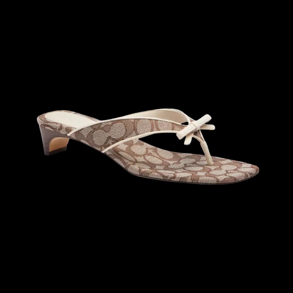 Coach Bow Thong Kitten In Signature Jacquard Chalk - HypeFly India View 2