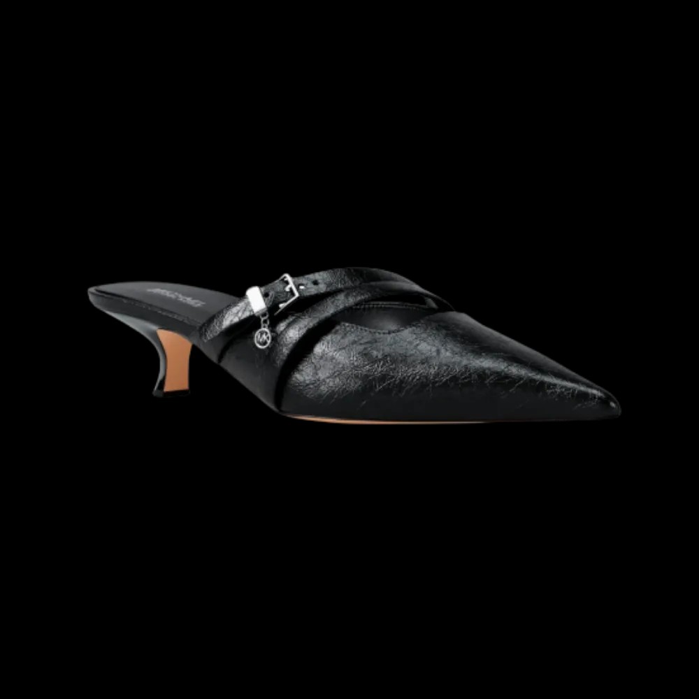 Michael Kors Yvette Crackled Kitten Mule Black - HypeFly India View 2