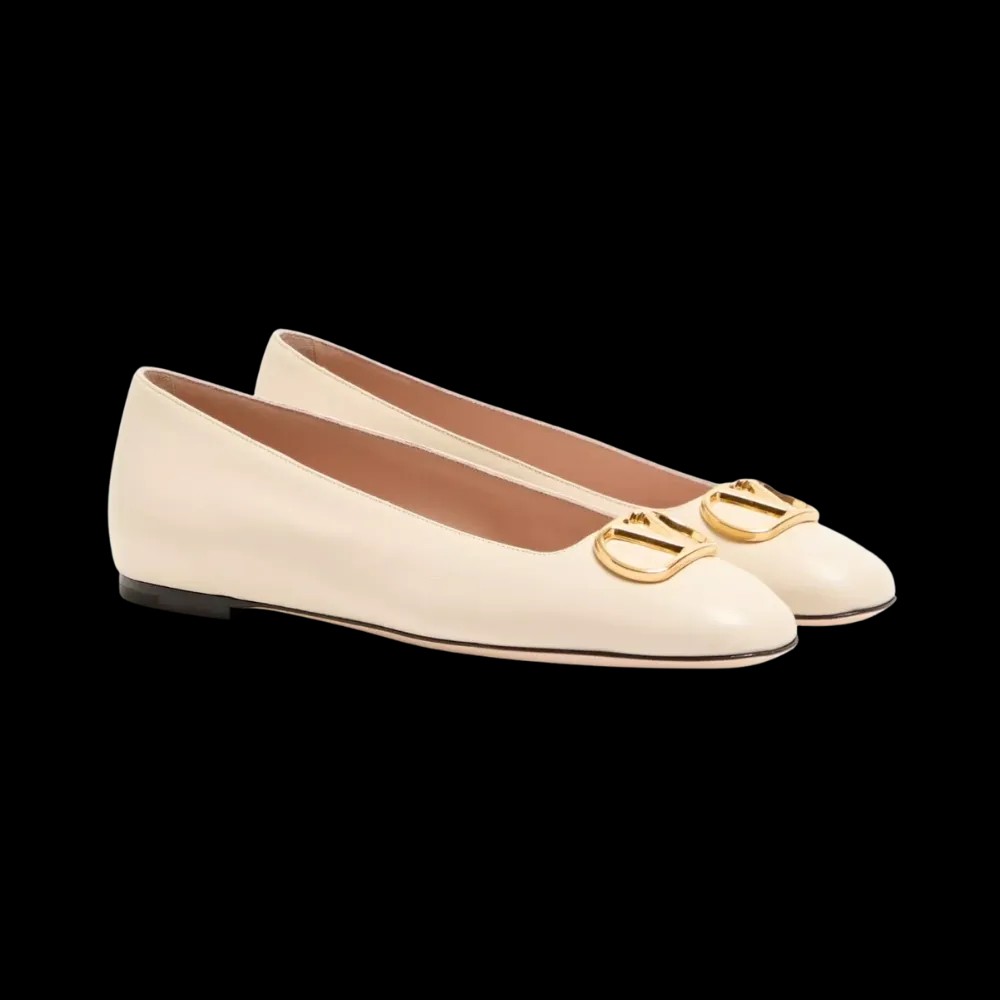 Valentino VLogo Signature Ballerina In Nappa 05mm Butter - HypeFly India View 3