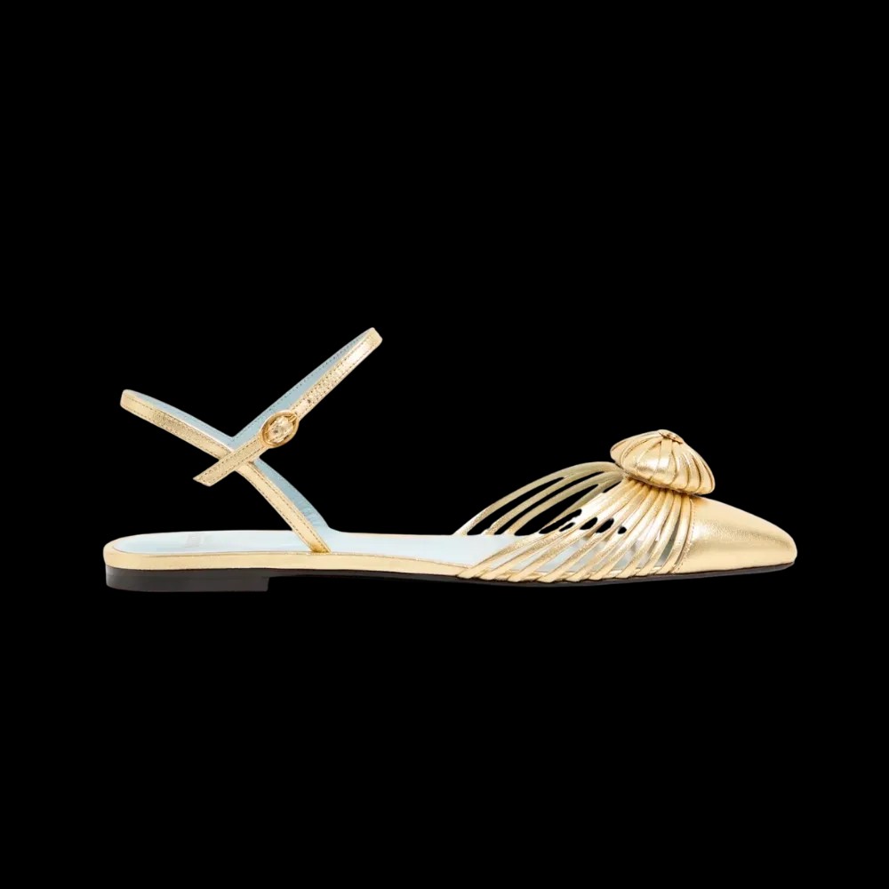 Valentino Coeur Royal Laminated Nappa Ballerina Antique Brass - HypeFly India View 1