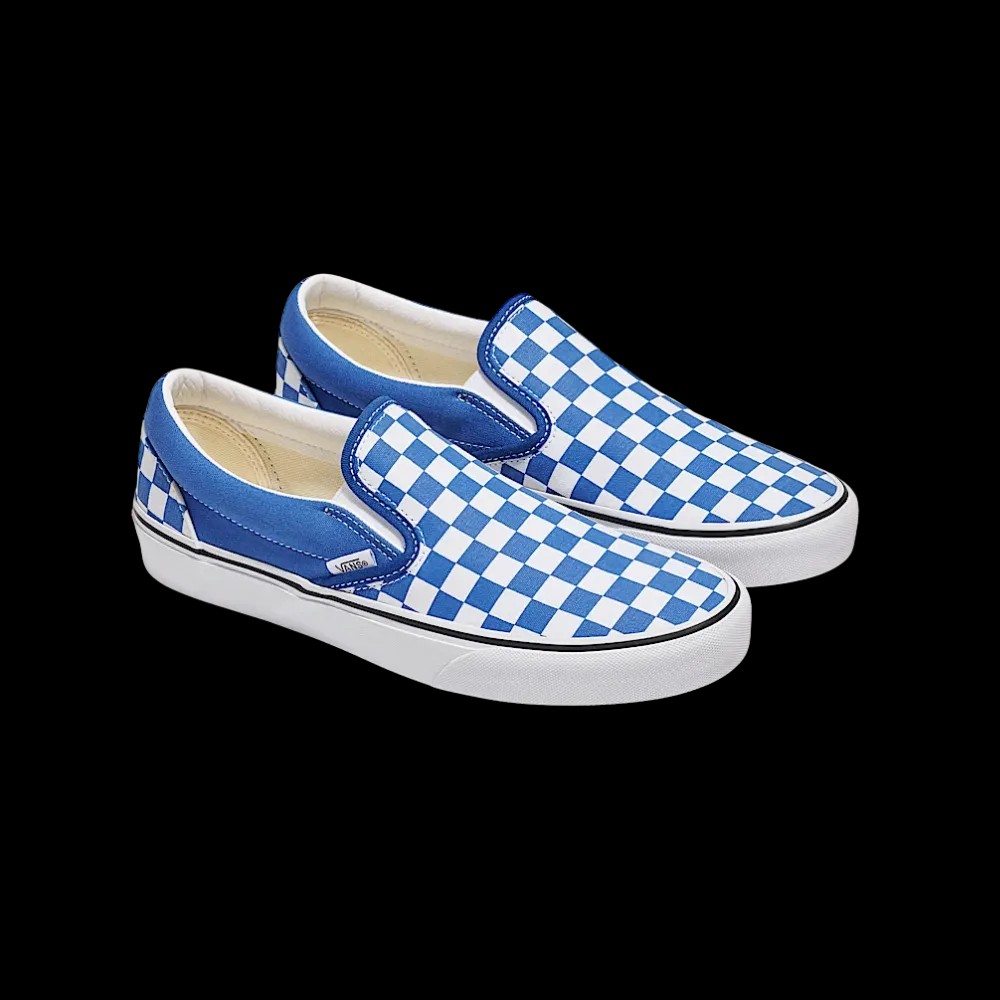 Vans Classic Slip-On Checkerboard Shoe Blue - HypeFly India View 5
