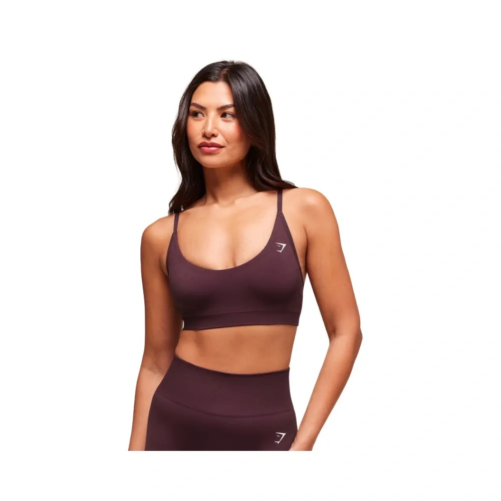Gymshark Everyday Seamless Racerback Sports Bra - Light Support Cherry Purple - HypeFly India View 3