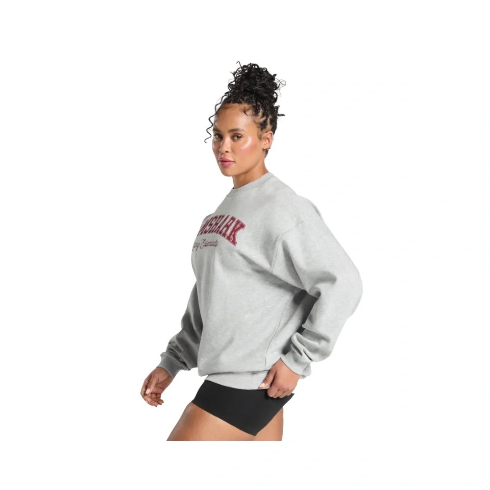 Gymshark Lifting Essentials Graphic Brushed Oversized Sweatshirt Light Grey Core Marl - HypeFly India View 3