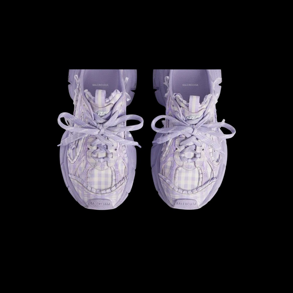 Balenciaga 3XL Check Mule In Lilac - HypeFly India View 5