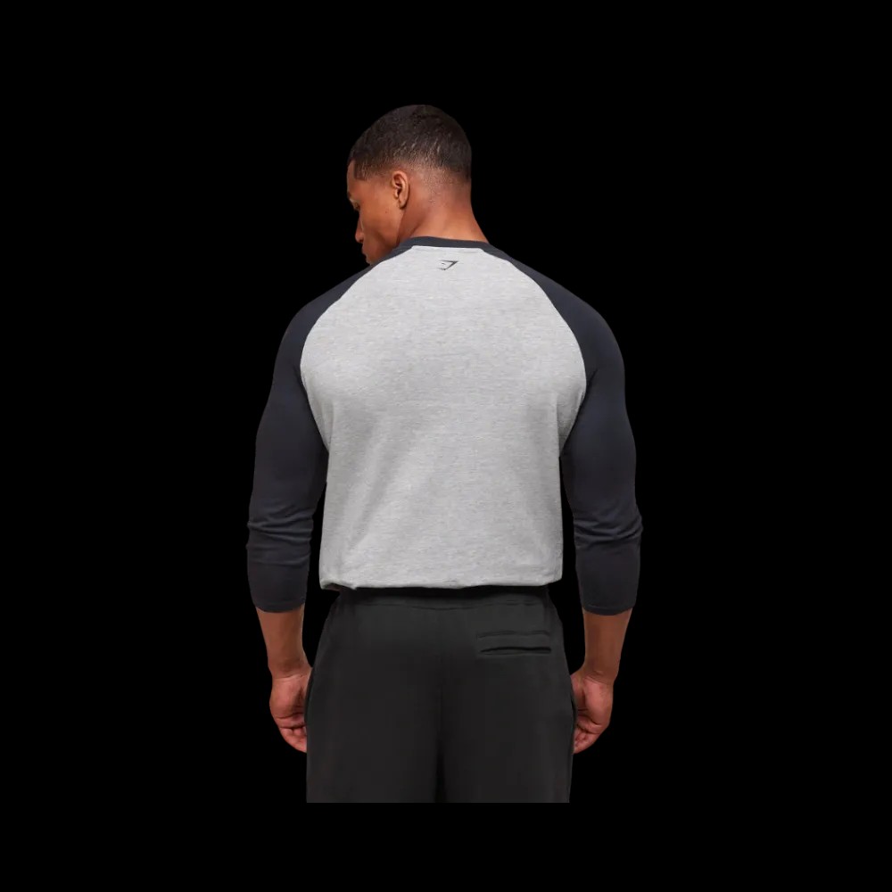 Gymshark GSLC Raglan 3/4 Sleeve T-Shirt - Heavy Blue - HypeFly India View 2