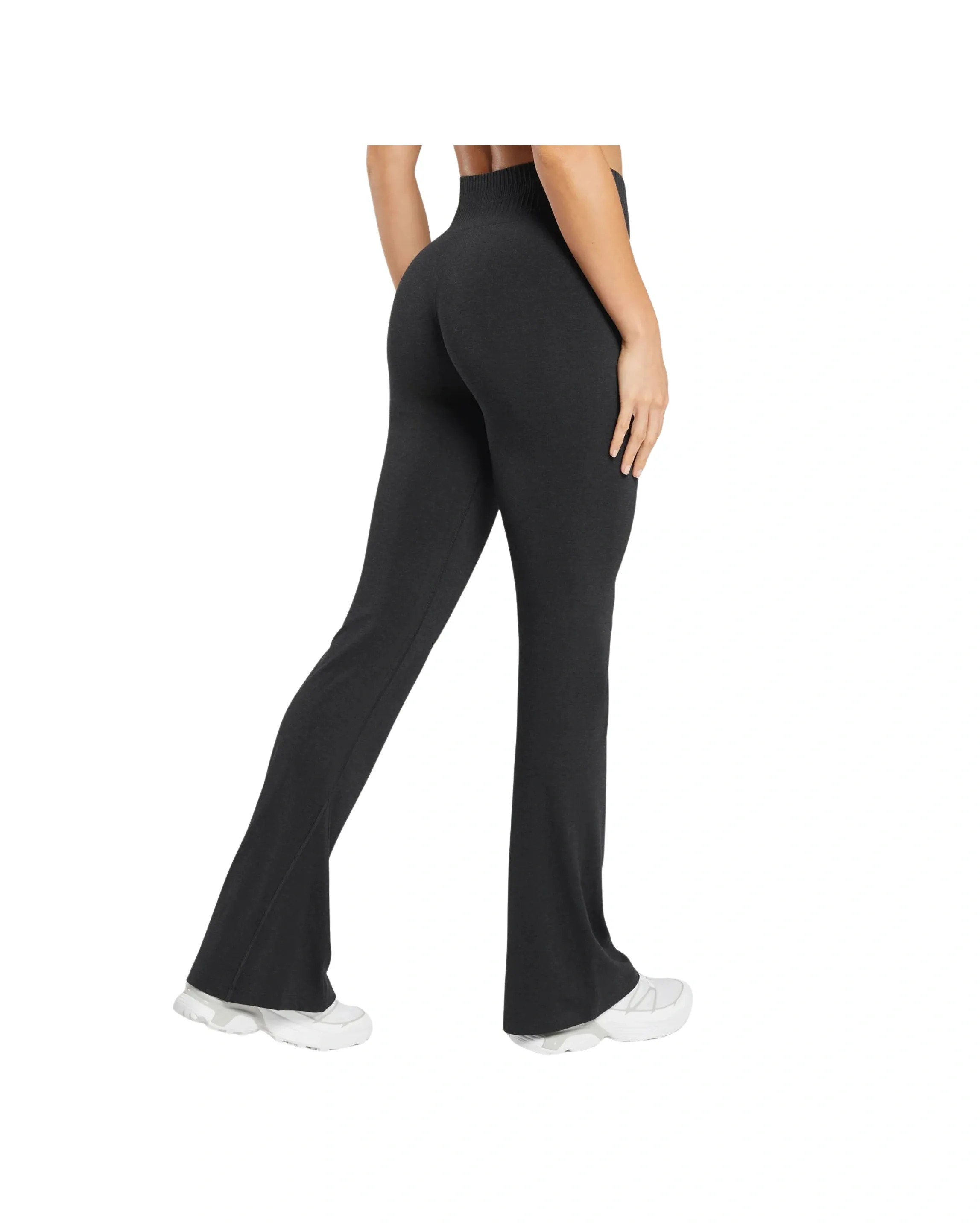 Gymshark Luxe Seamless Flare Leggings Coal Marl - HypeFly India View 2