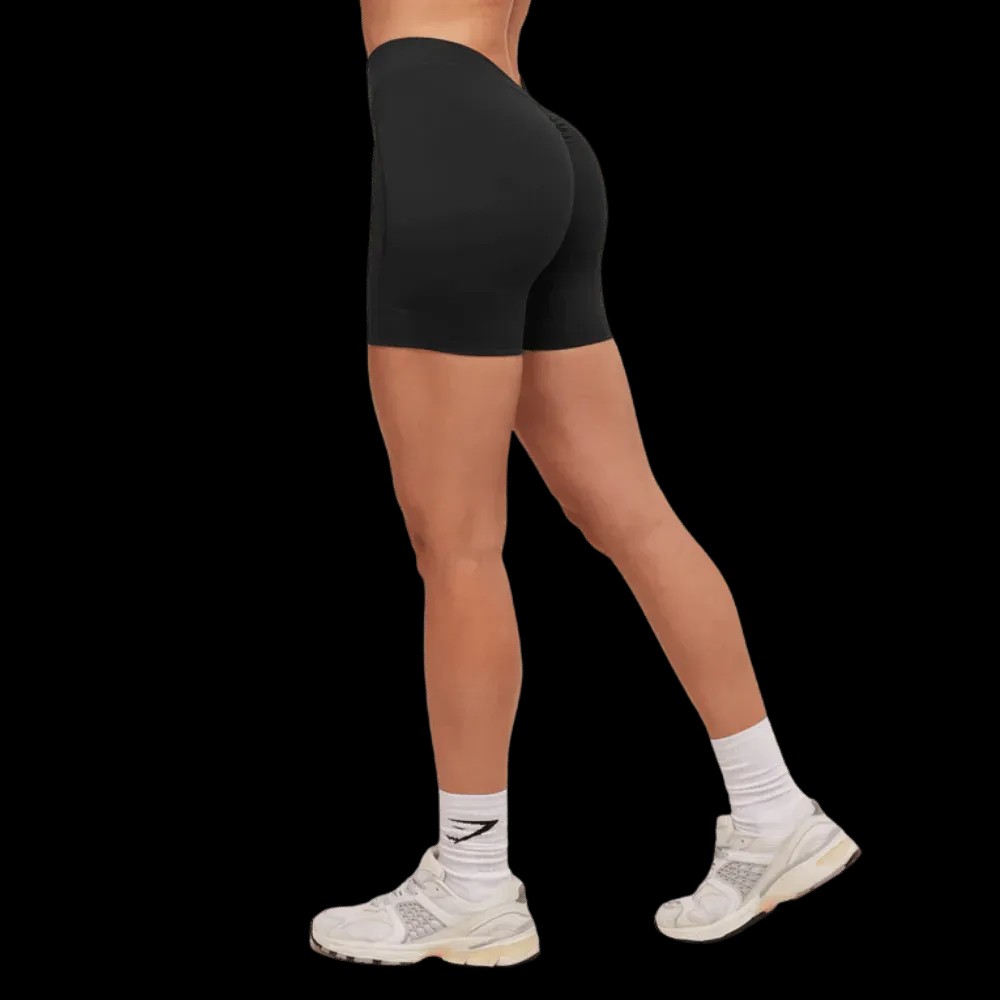 Gymshark Lifting Dipped Waistband Short Black - HypeFly India View 2