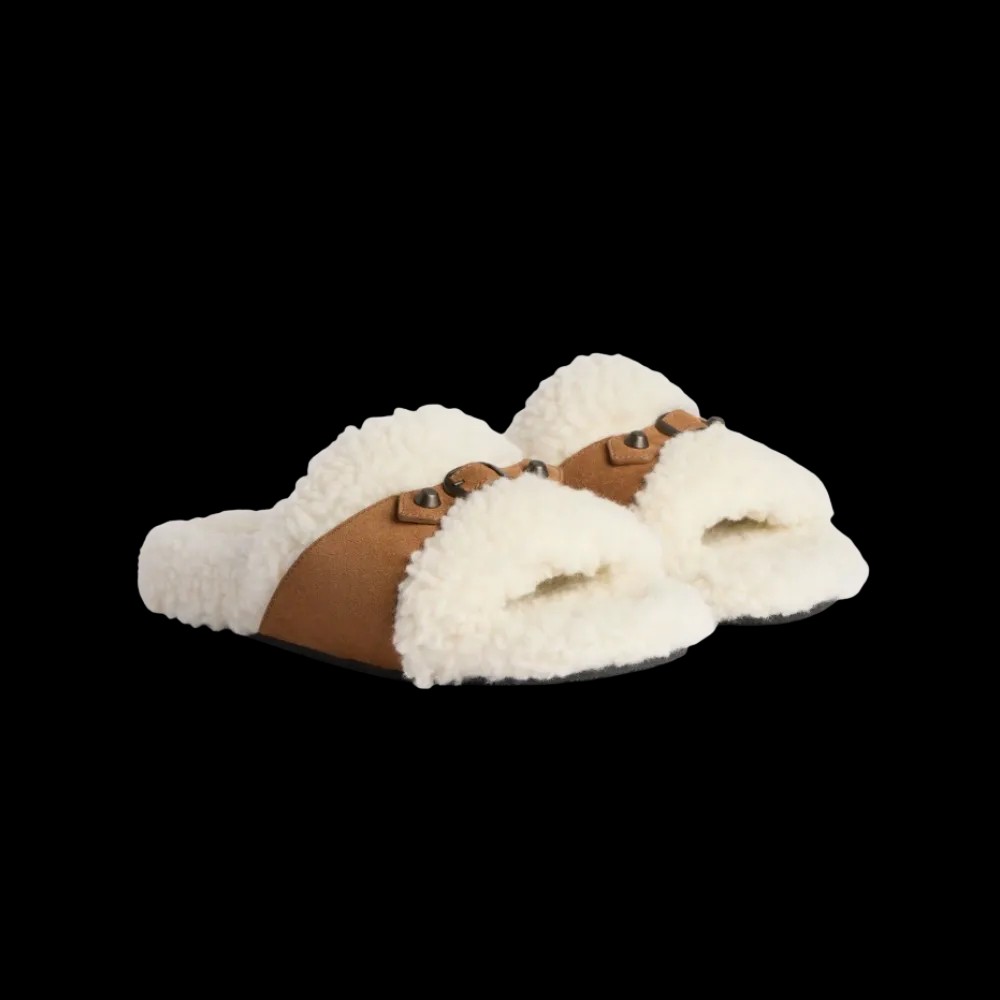 Balenciaga Furry Open Mule In Off White - HypeFly India View 5