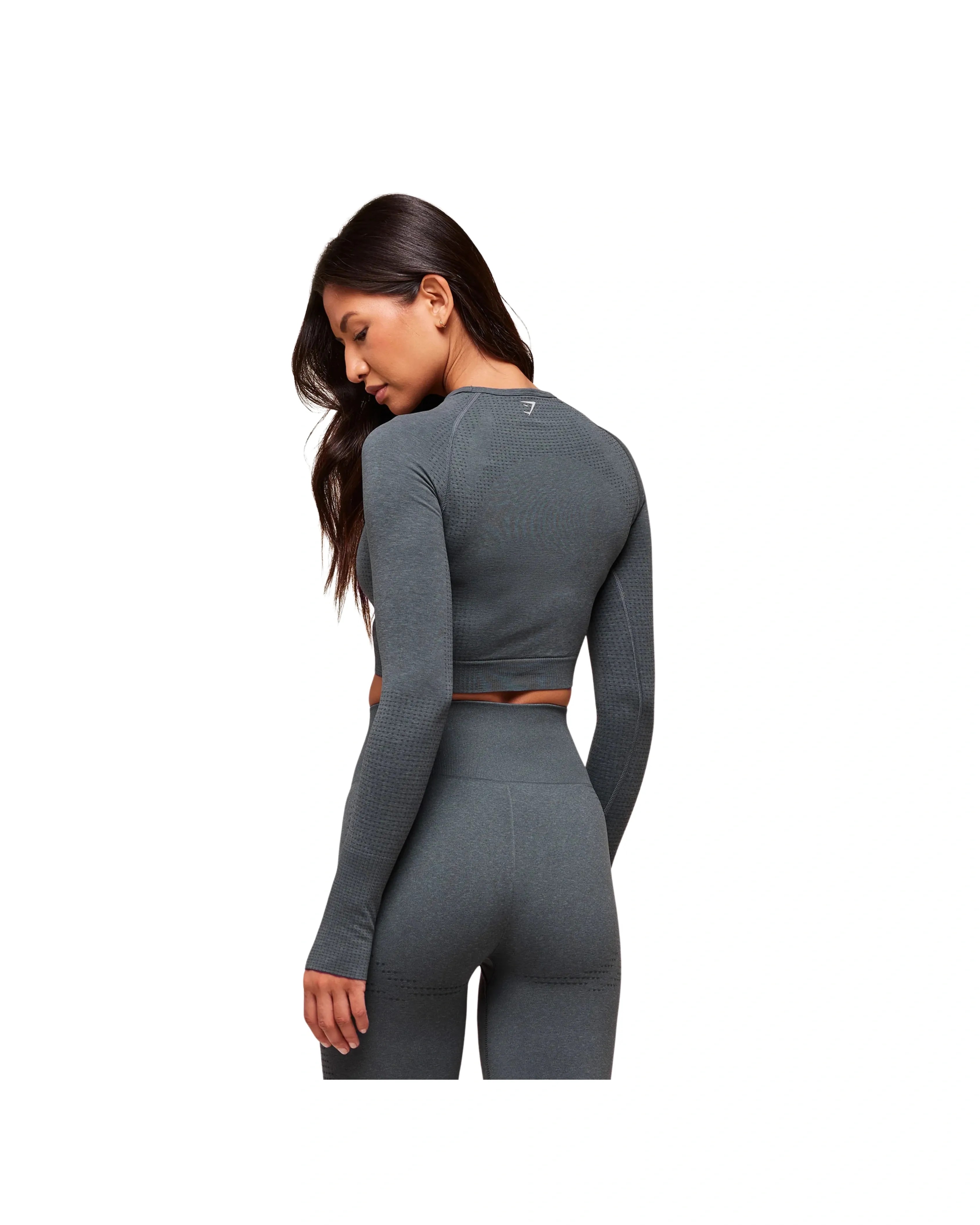 Gymshark Vital Crop Top Strong Grey Marl - HypeFly India View 2