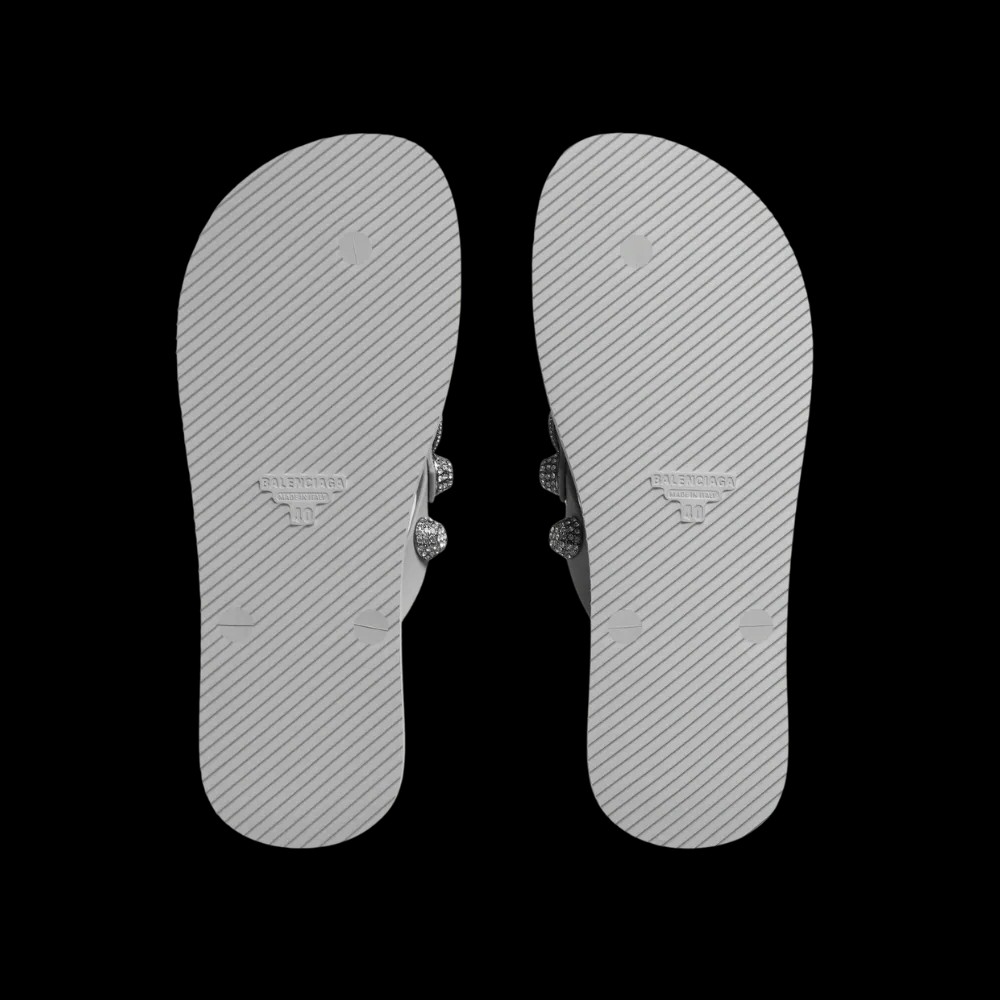 Balenciaga Cagole Thong Sandal In Crystal - HypeFly India View 4
