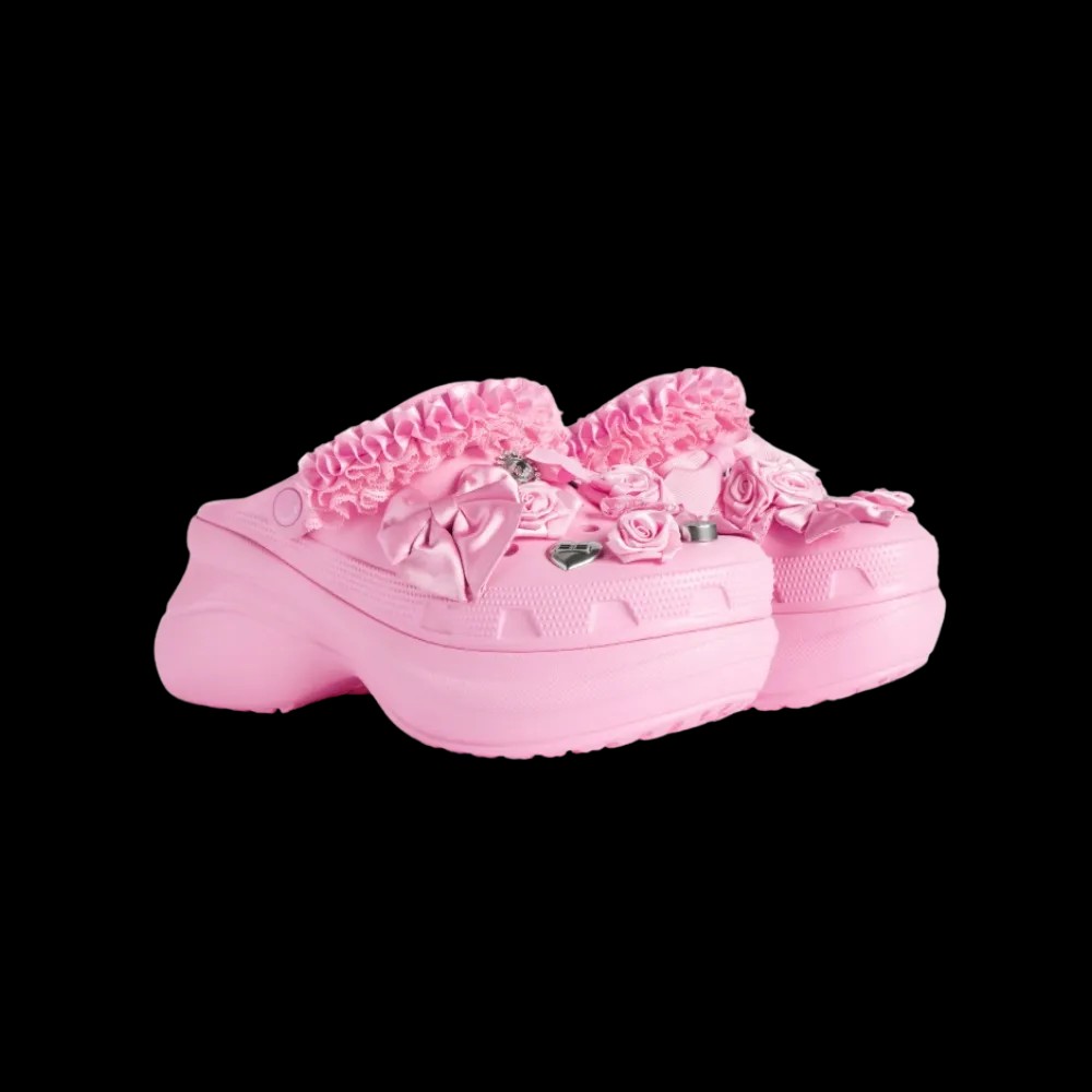 Balenciaga Crocs Mule Jibbitz In Light Pink - HypeFly India View 5