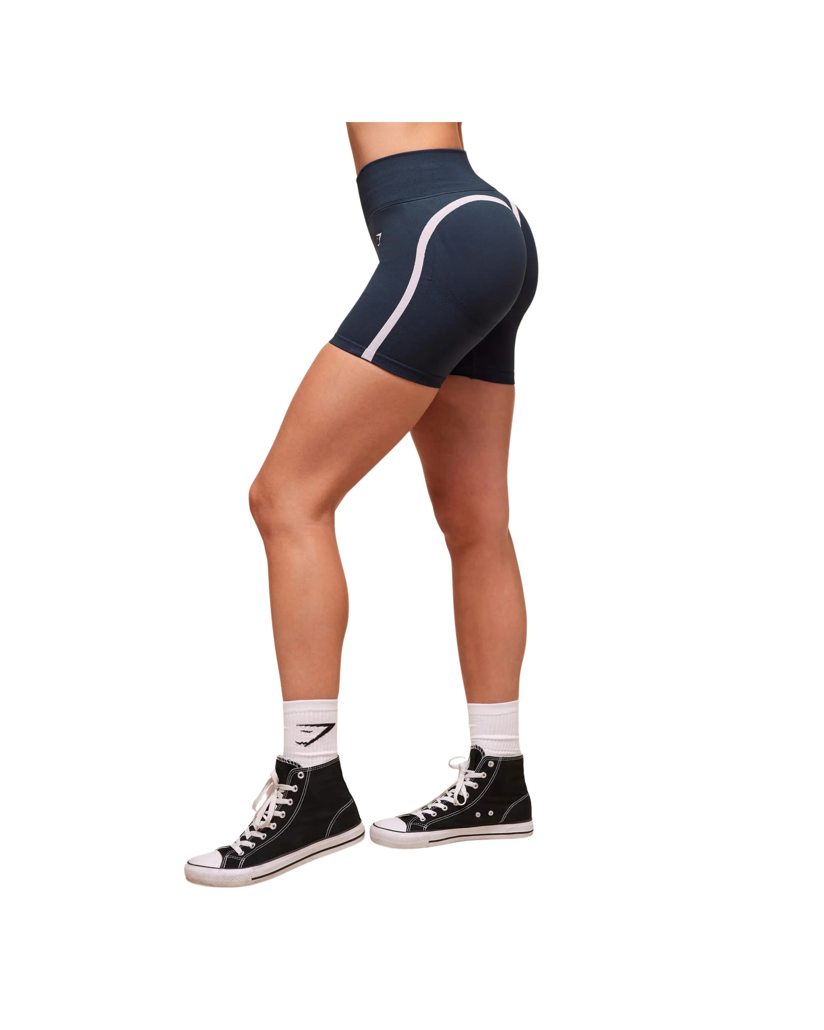 Gymshark Lift Varsity Seamless Short Heavy Blue - HypeFly India View 2