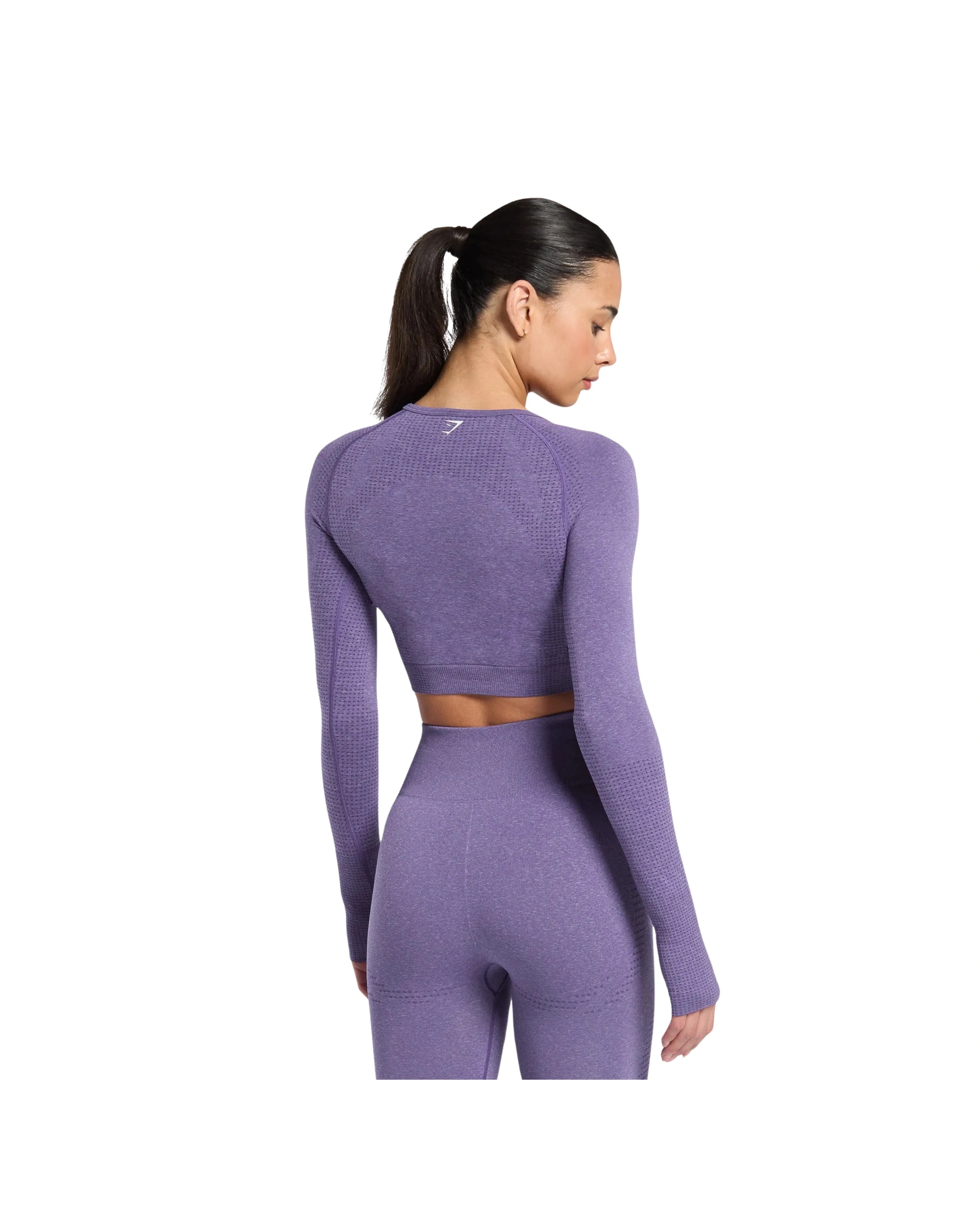 Gymshark Vital Crop Top Functional Purple Marl - HypeFly India View 2